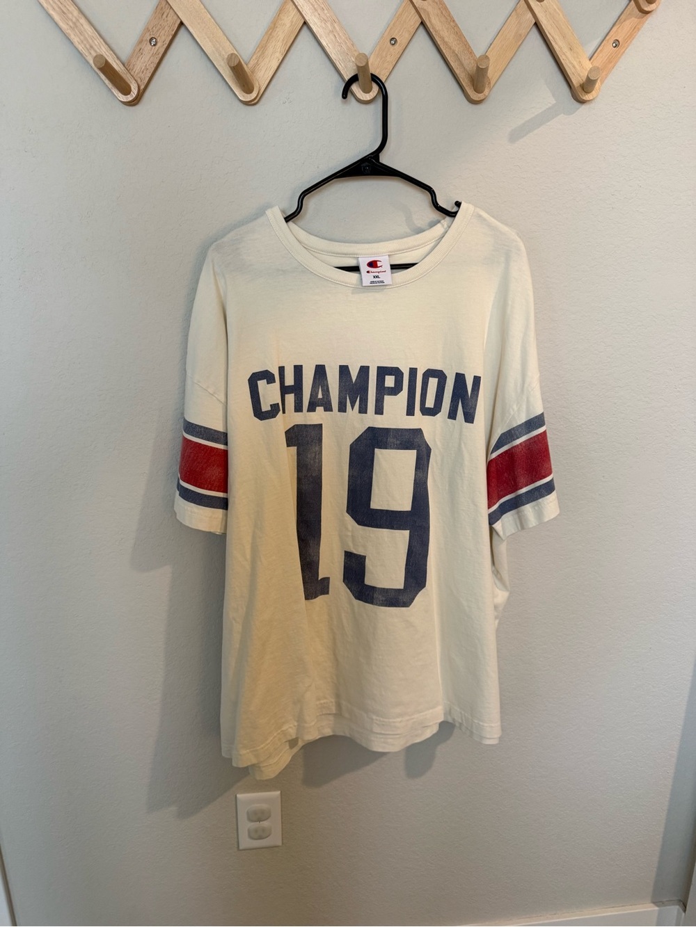 Champion Cream Graphic '19' Short Sleeve Tee